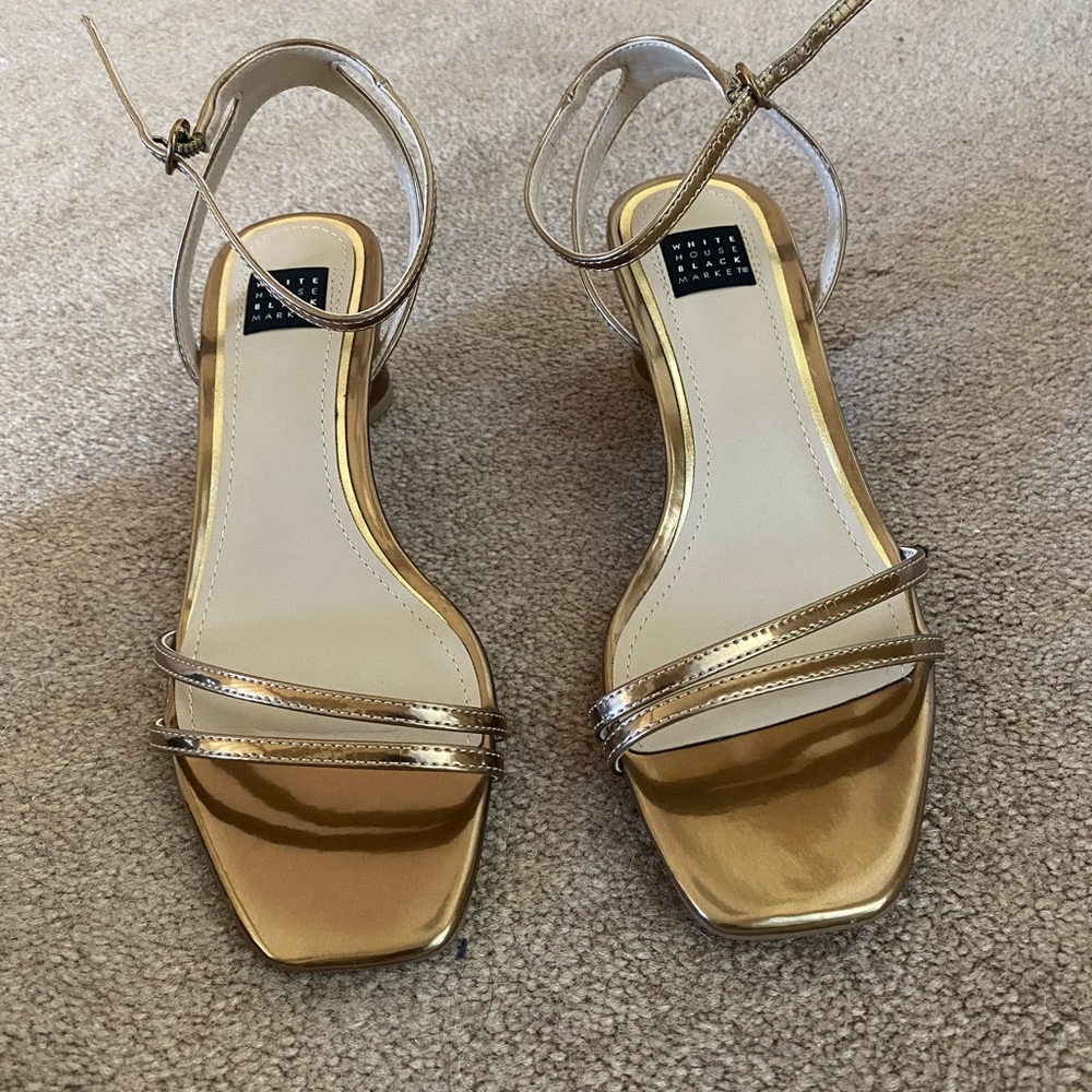 Copper/gold strappy heels
